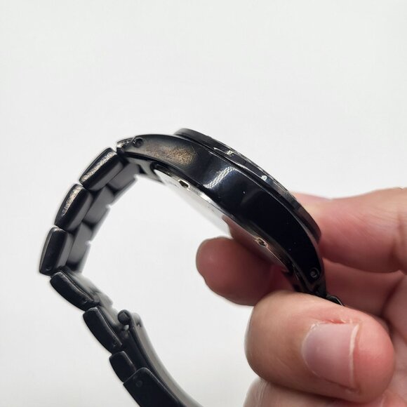 FOSSIL Women's Decker Watch Black Rhinestone Gold Tone - Picture 6 of 13